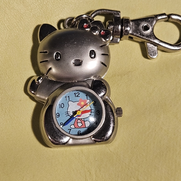 Hello Kitty Watch-Compass Silver Tone New Battery Works Great